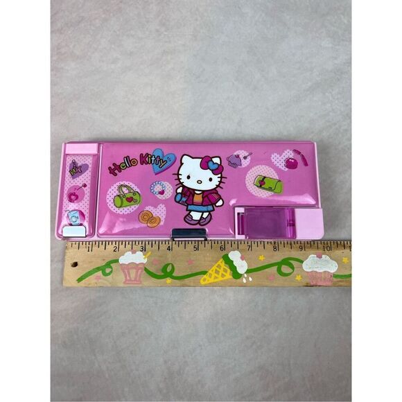 Vintage Y2K Hello Kitty Pencil Case Trinket Box Hidden Compartments Puffy Push B - Picture 5 of 10